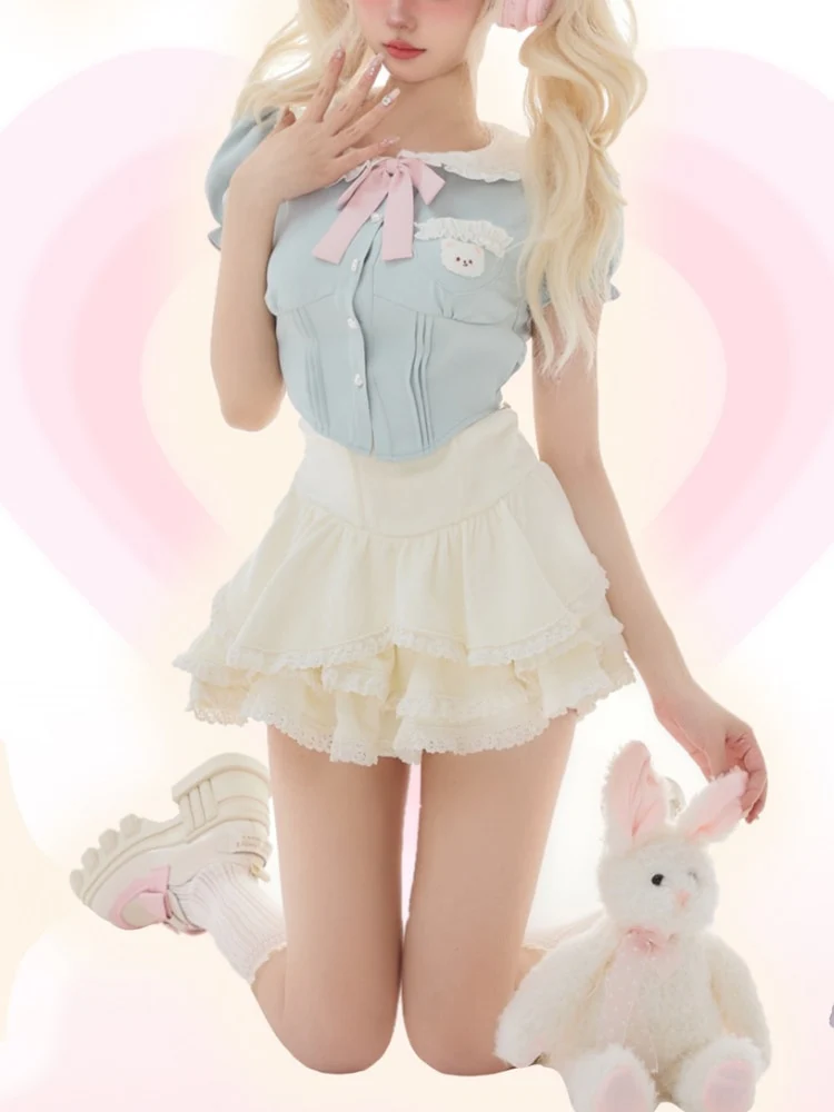 Baby Blue Dollette Bloomers Matching Set - Image 4