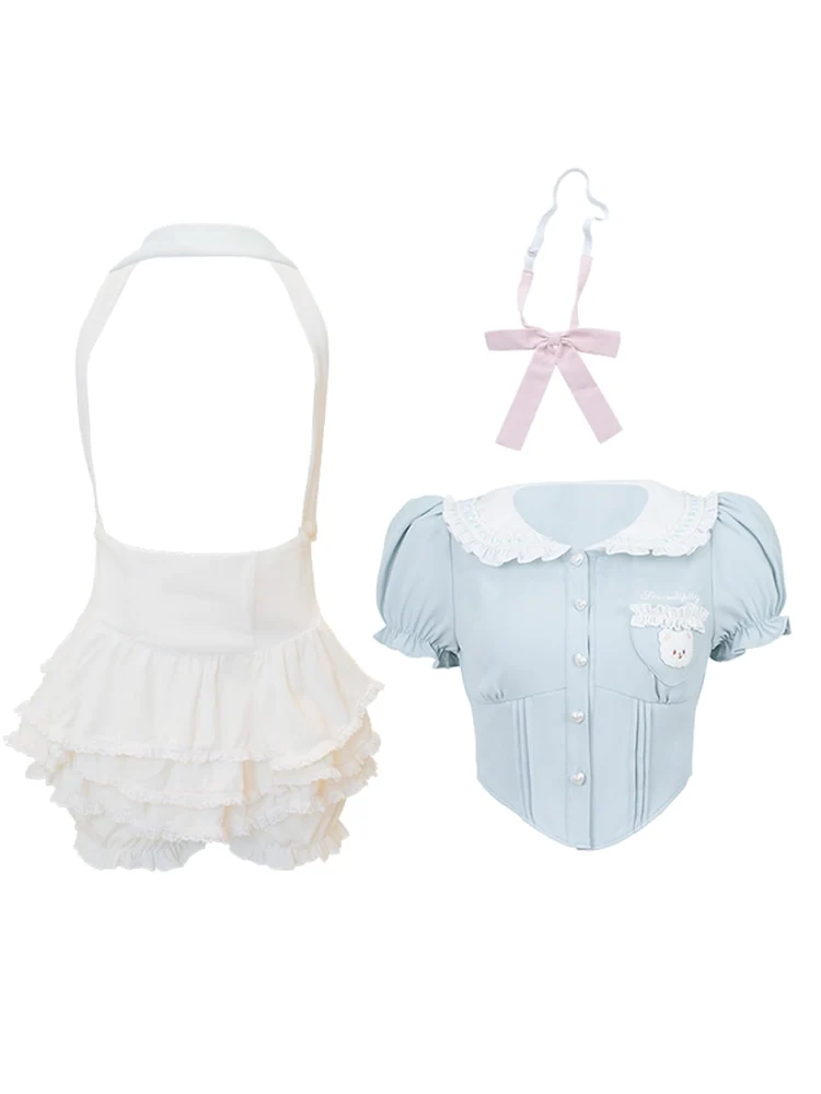 Baby Blue Dollette Bloomers Matching Set - Image 8