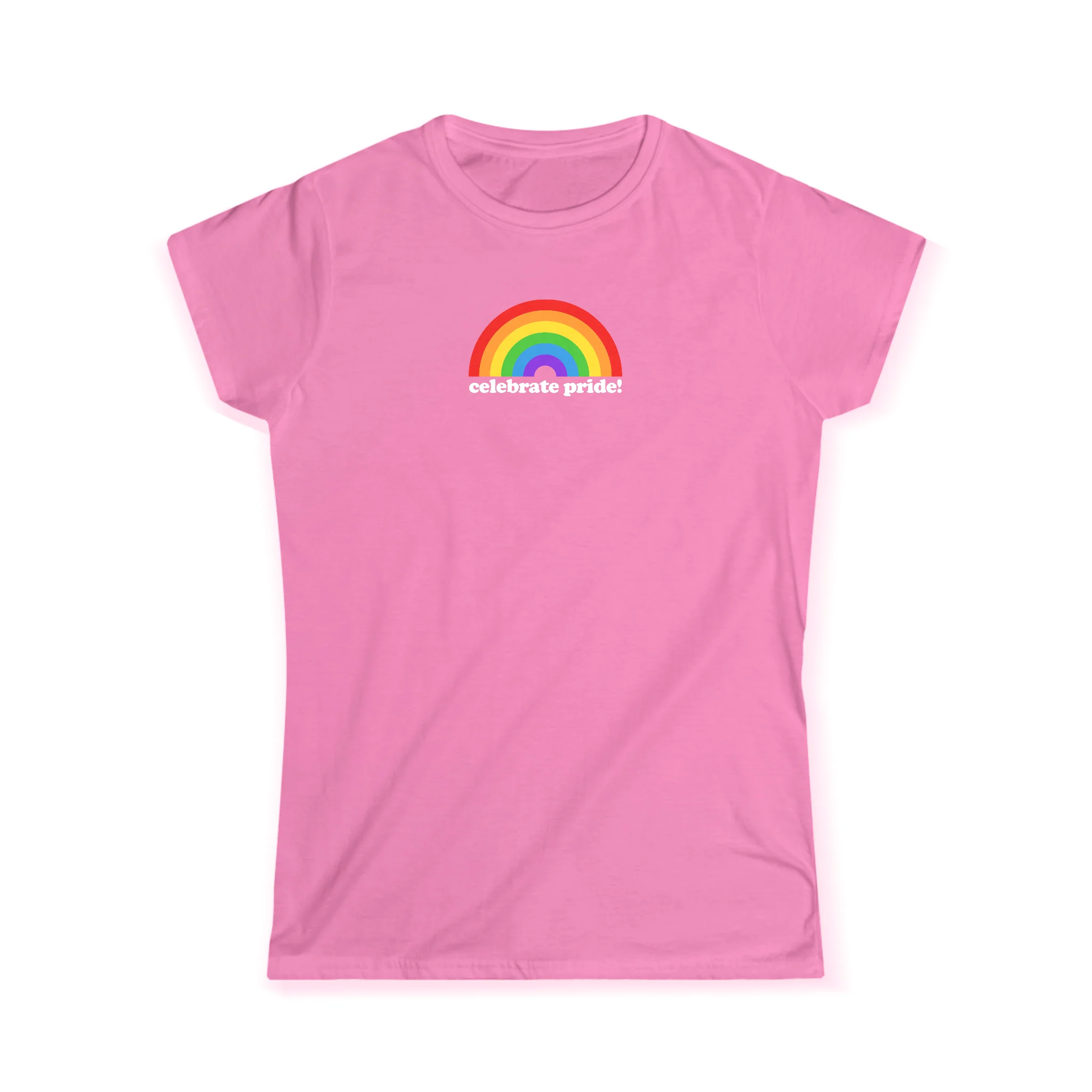 Celebrate Pride Rainbow Girly T-Shirt - Image 4