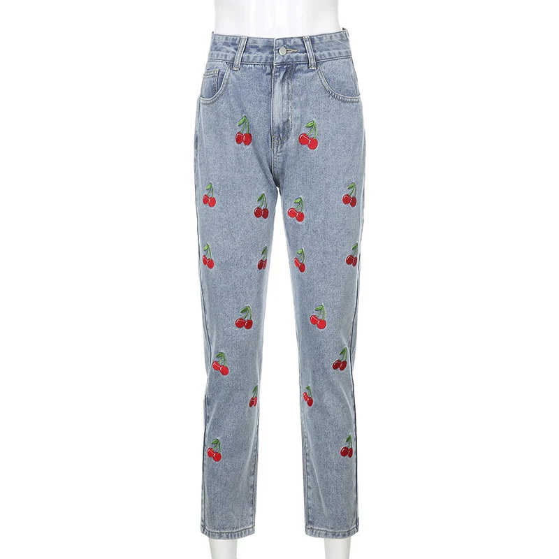 Cherry High Waisted Jeans - Image 2