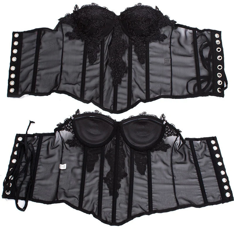 Coquette Fairycore Pink Corset Bustier Top - Image 12