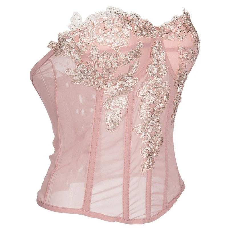 Coquette Fairycore Pink Corset Bustier Top - Image 3