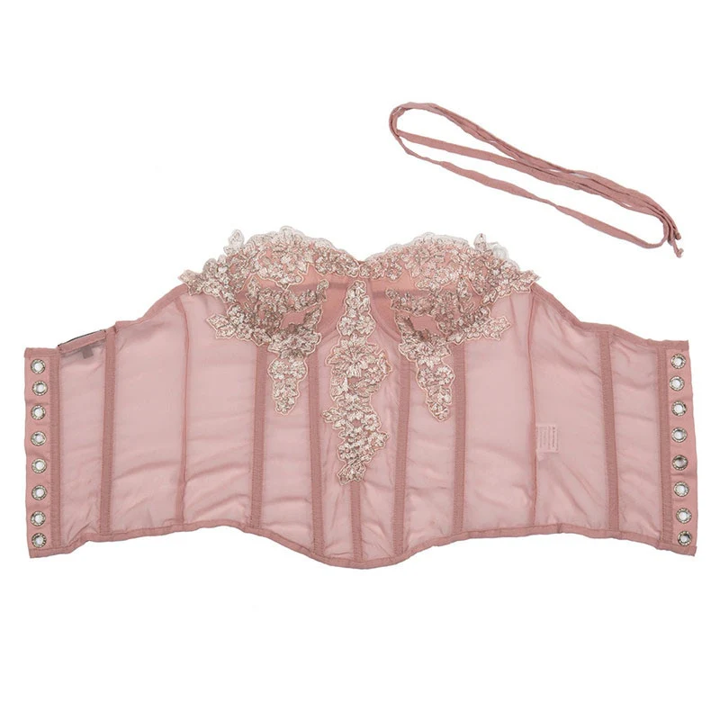 Coquette Fairycore Pink Corset Bustier Top - Image 4