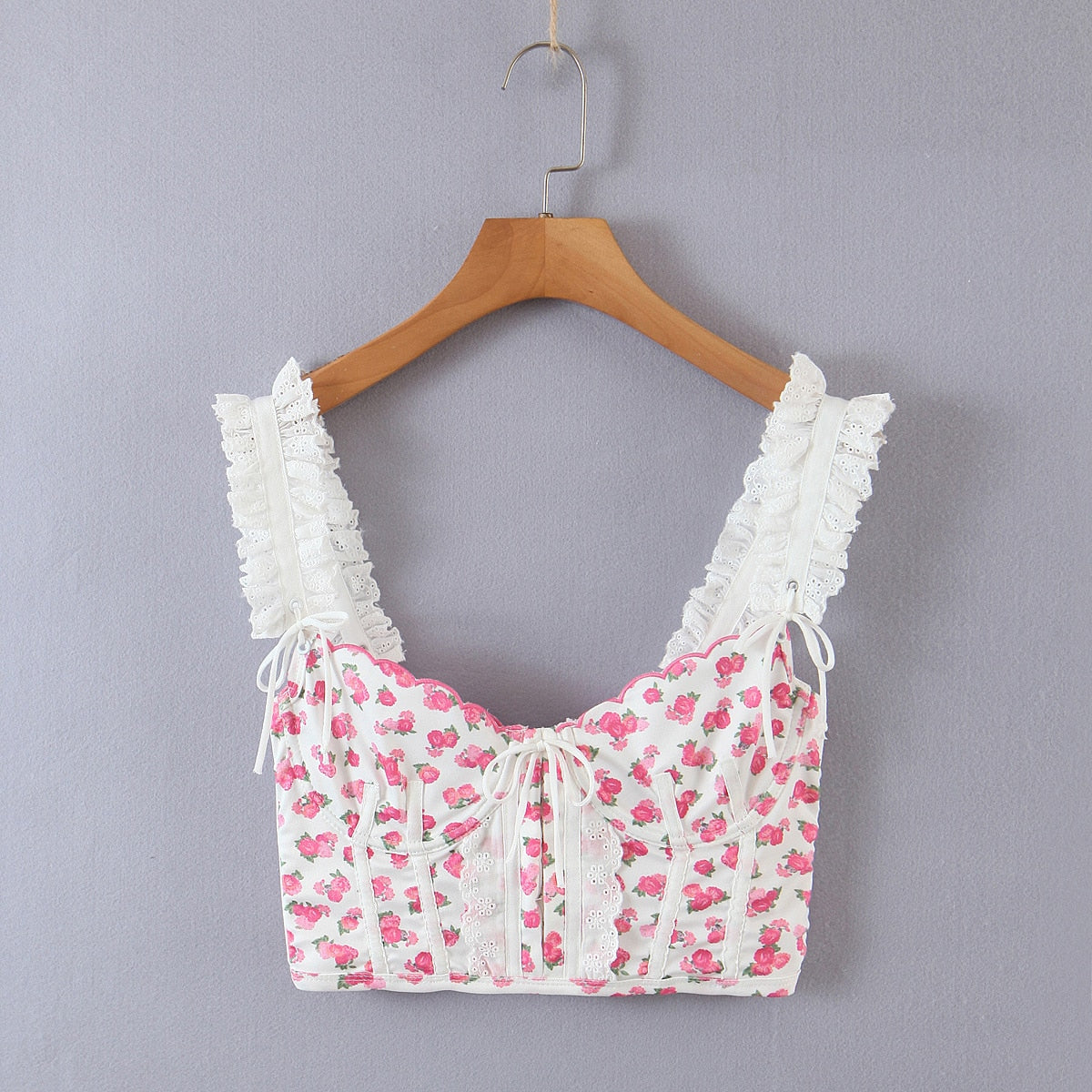 Coquette Soft Girl Floral Bustier Top - Image 6