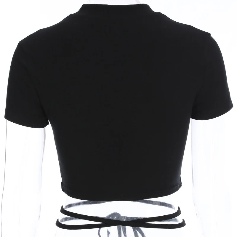 Crop Top T-Shirt Black - Image 15