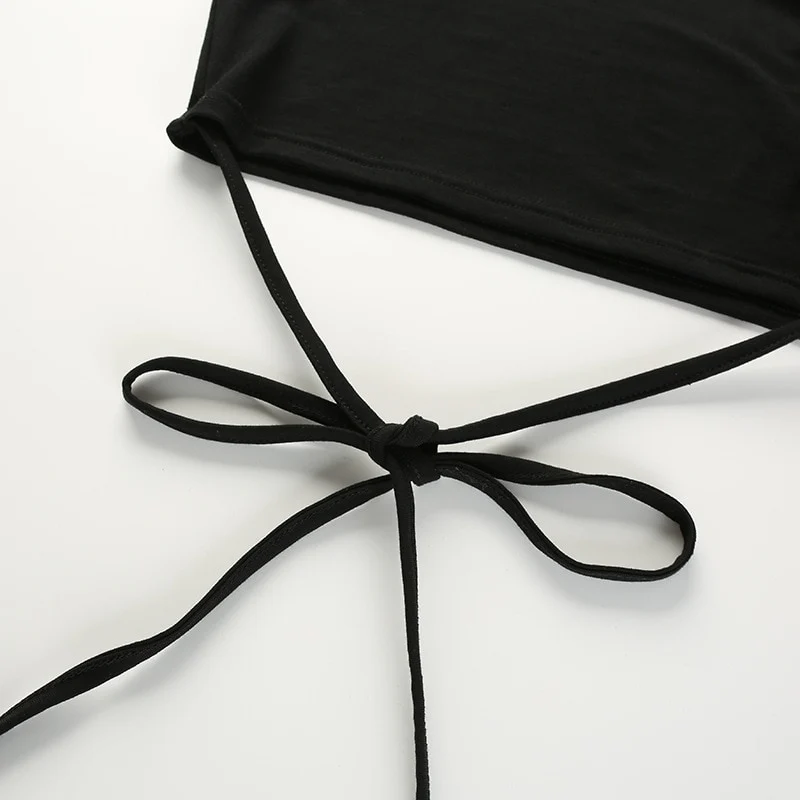 Crop Top T-Shirt Black - Image 23