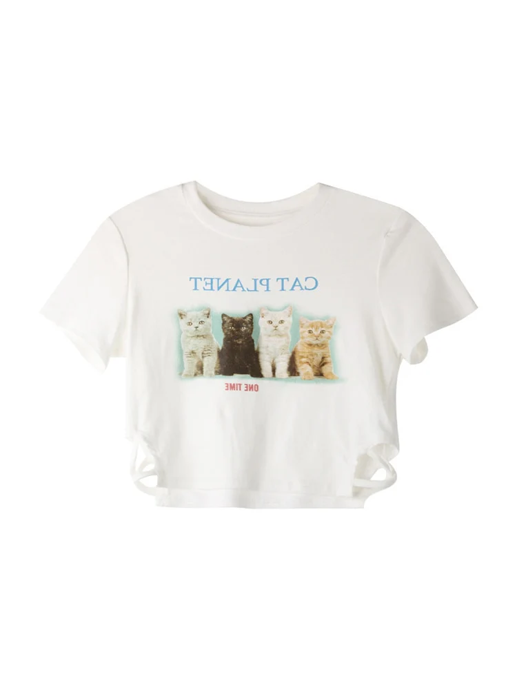 Cute Cat Friends Crop Top - Image 2
