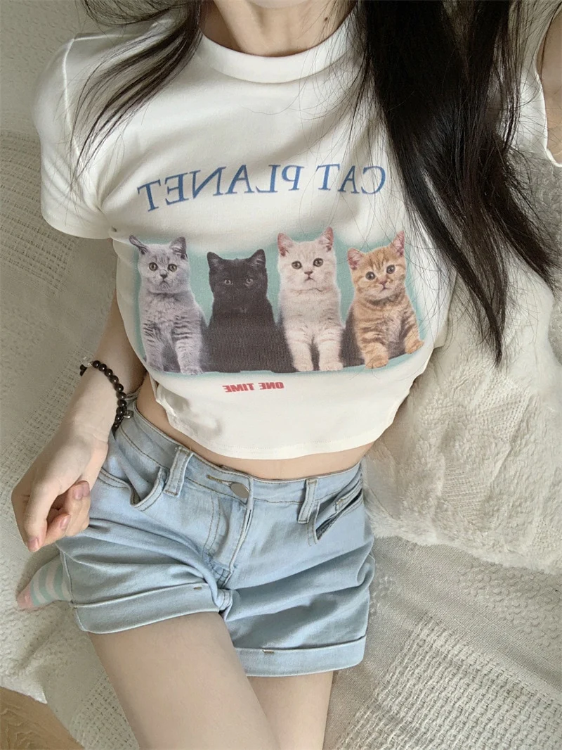 Cute Cat Friends Crop Top - Image 5