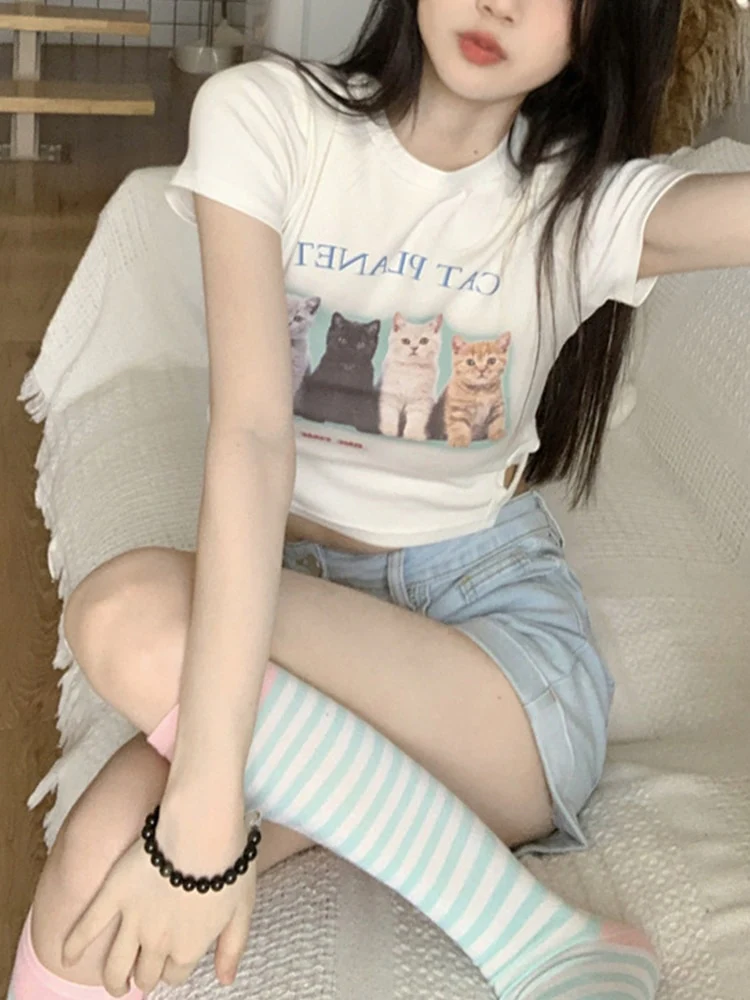 Cute Cat Friends Crop Top - Image 9