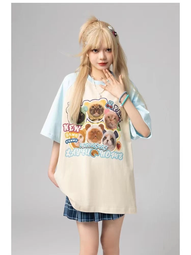 Cute Meme Cats Oversize T-Shirt - Image 5