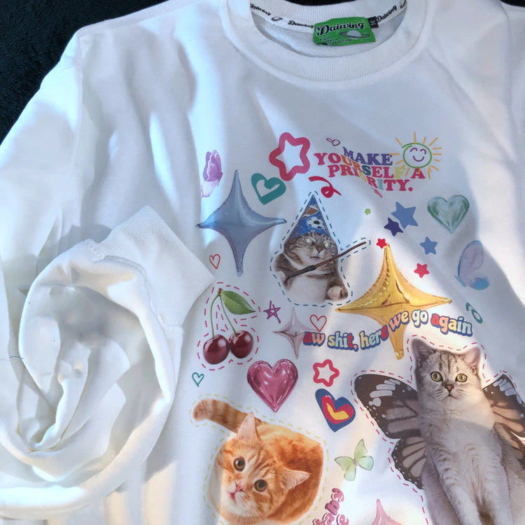 Cute Meme Cats Sweatshirt - Image 4
