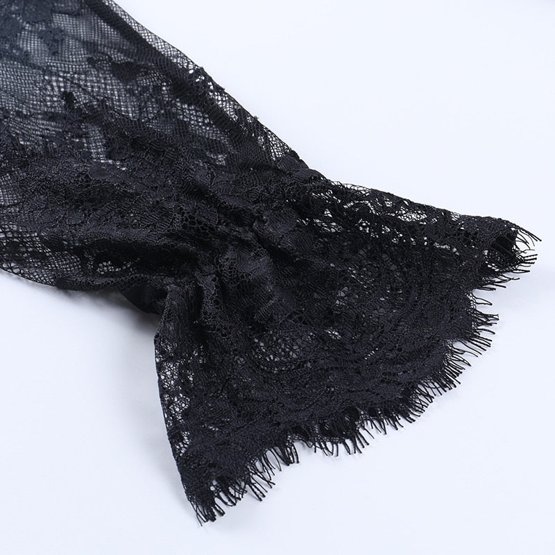 Dark Goth  Velours Vampire A-Line Dress - Image 15