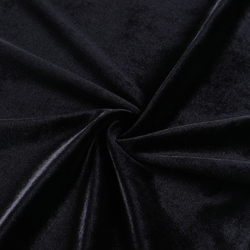 Dark Goth  Velours Vampire A-Line Dress - Image 19