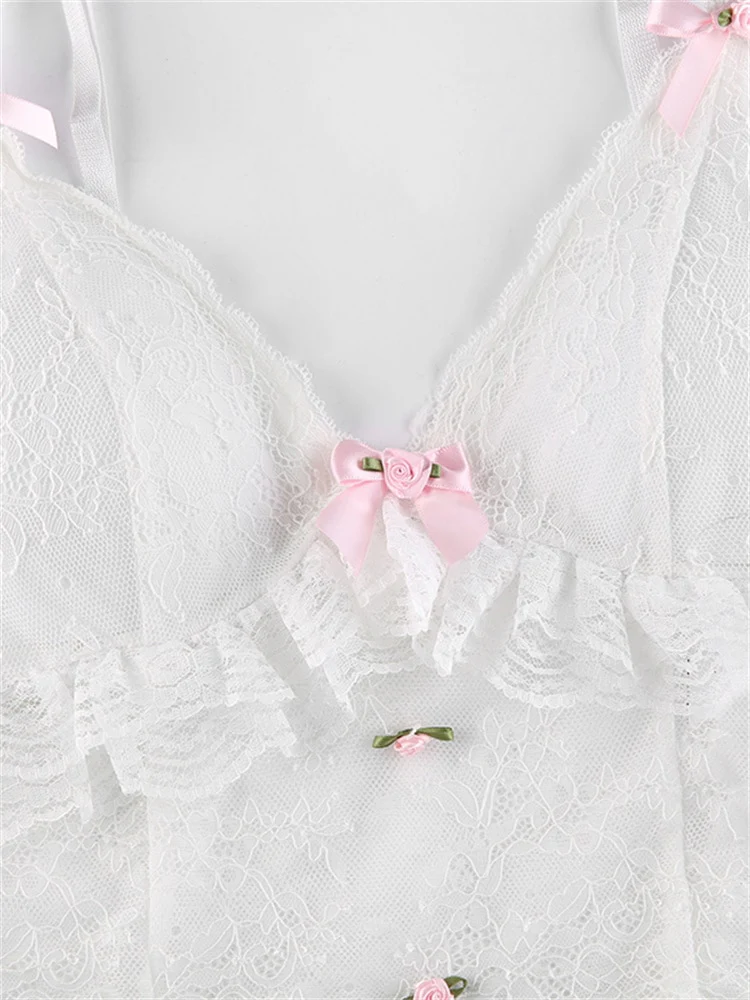 Dollette Lace Top Pink Ribbons - Image 12
