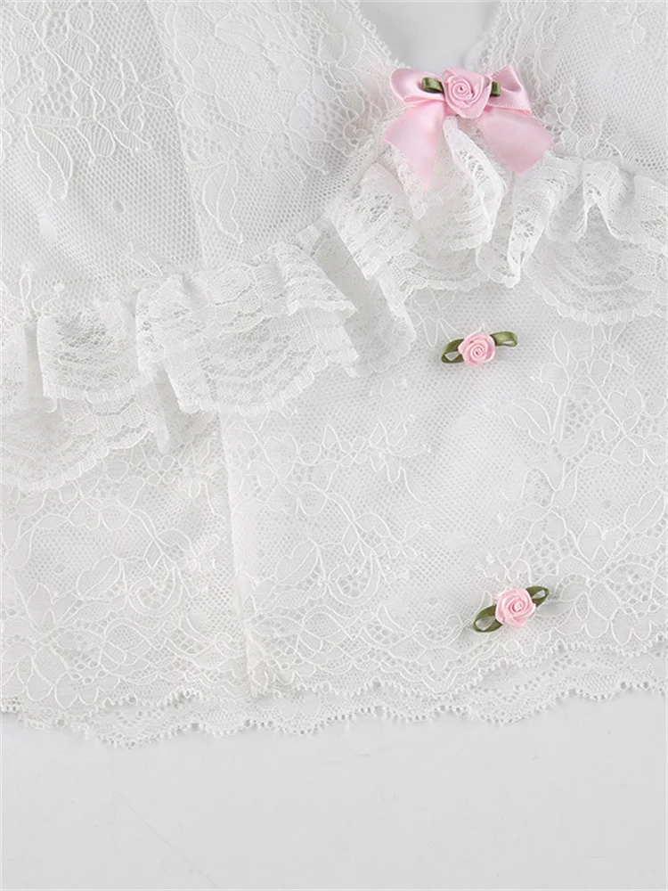 Dollette Lace Top Pink Ribbons - Image 13