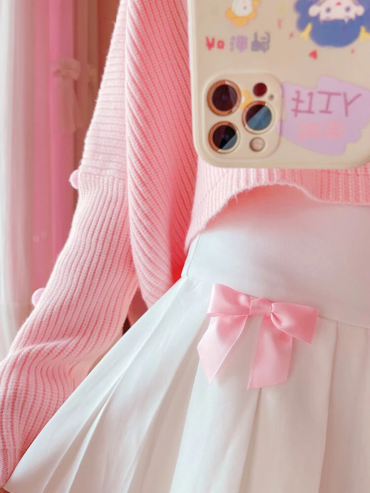 Dollette Kawaii Bow Pleated Mini Skirt - Image 5