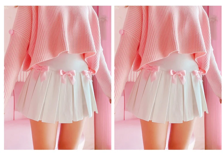 Dollette Kawaii Bow Pleated Mini Skirt - Image 9