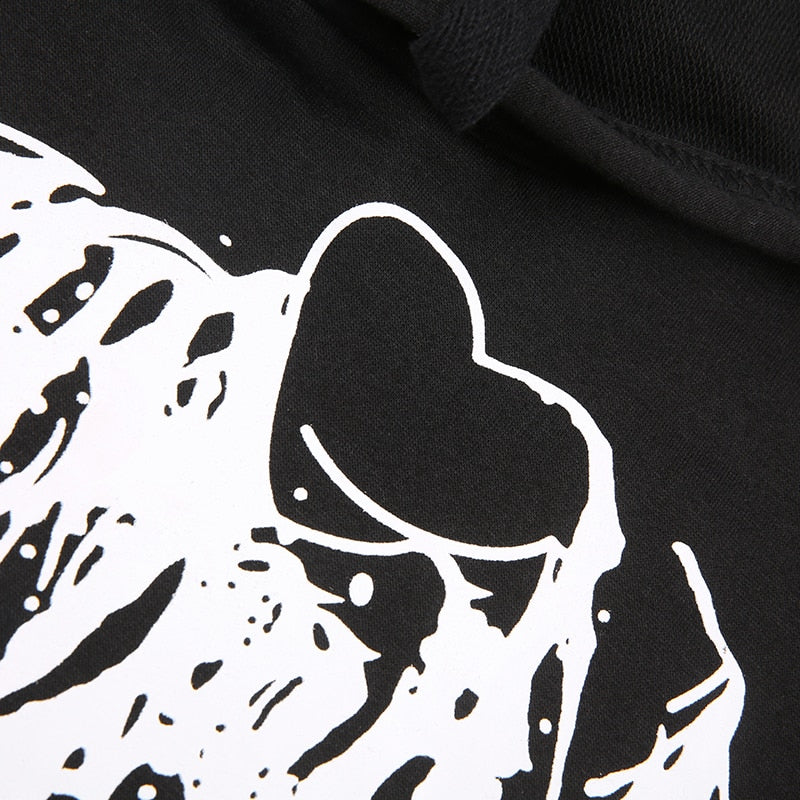 E-Girl Hardcore Print Gothic Crop Hoodie - Image 13