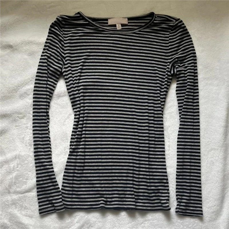 90s Grunge Striped Long Sleeves Top - Image 3