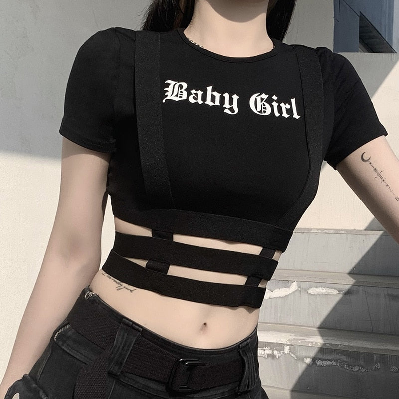 Baby Girl Gothic Crop Top - Image 4