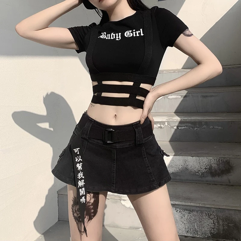 Baby Girl Gothic Crop Top - Image 5