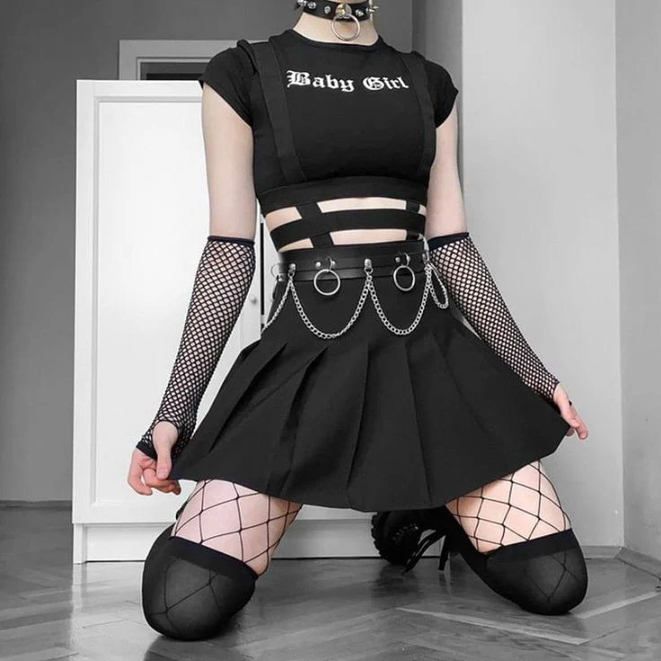 Baby Girl Gothic Crop Top - Image 7