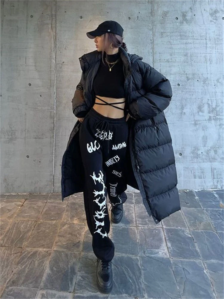 Egirl Gothic Graphic Black Jogging Sweatpants - Image 2