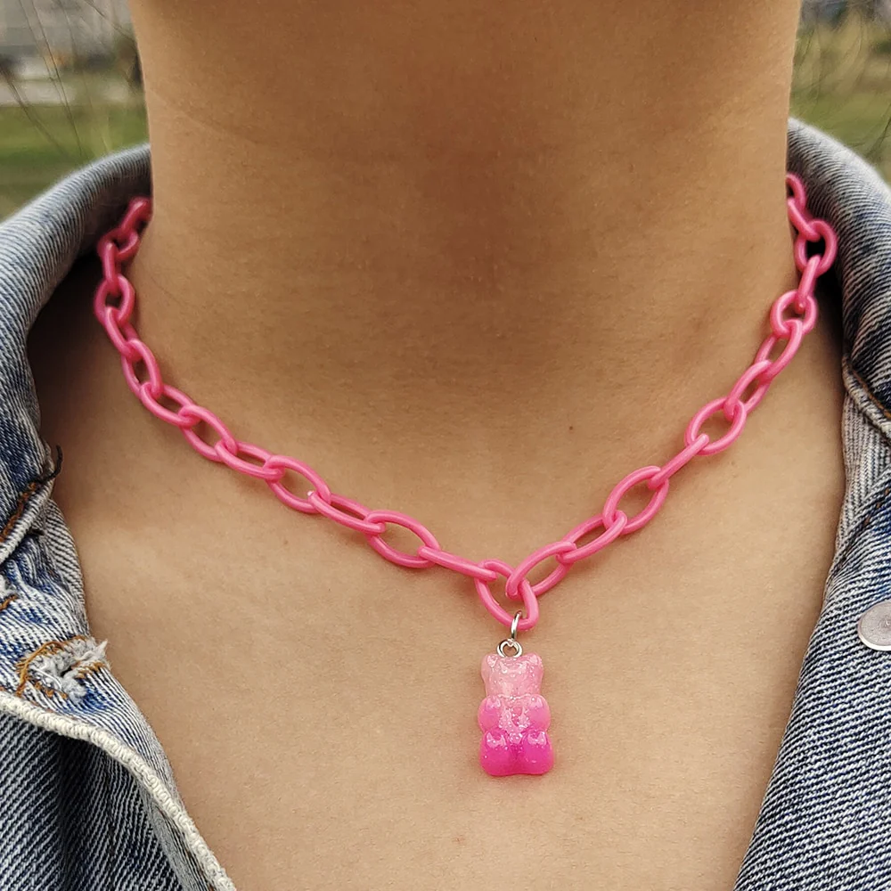 Egirl Kawaii Gummy Bear Acrylic Necklace - Image 12