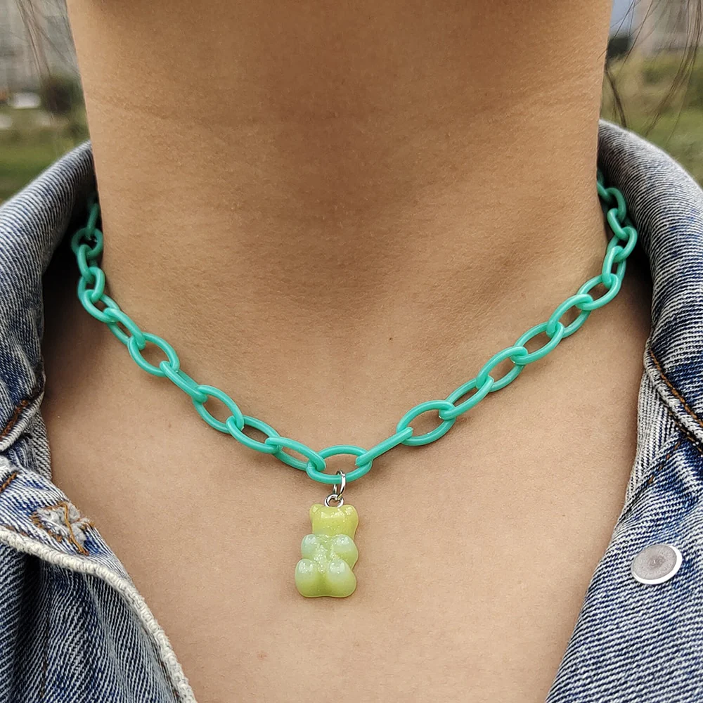 Egirl Kawaii Gummy Bear Acrylic Necklace - Image 13