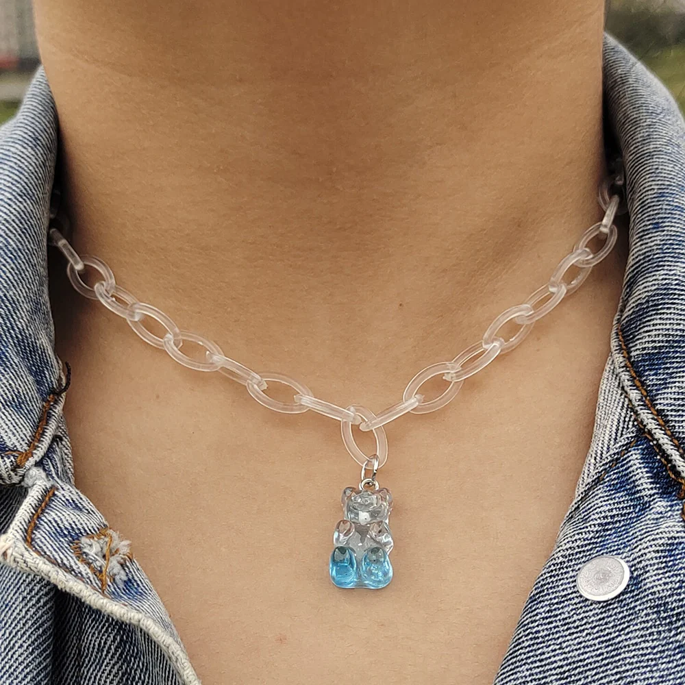 Egirl Kawaii Gummy Bear Acrylic Necklace - Image 14