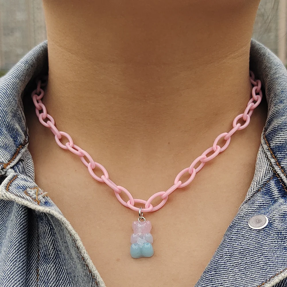 Egirl Kawaii Gummy Bear Acrylic Necklace - Image 16