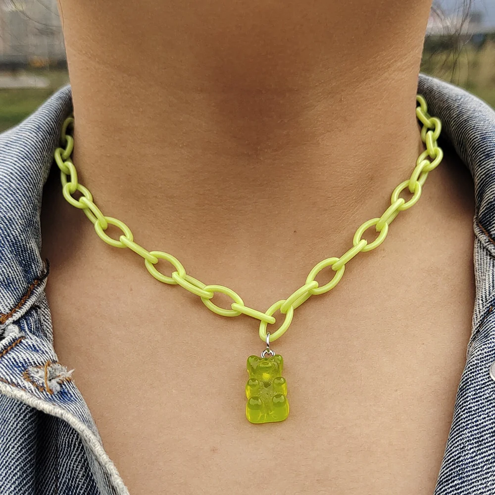 Egirl Kawaii Gummy Bear Acrylic Necklace - Image 17