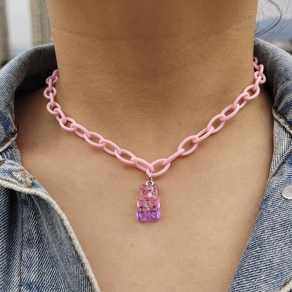 Egirl Kawaii Gummy Bear Acrylic Necklace - Image 21