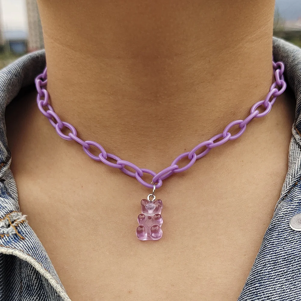 Egirl Kawaii Gummy Bear Acrylic Necklace - Image 23
