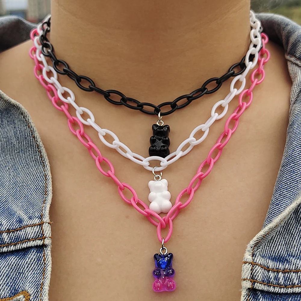 Egirl Kawaii Gummy Bear Acrylic Necklace - Image 25