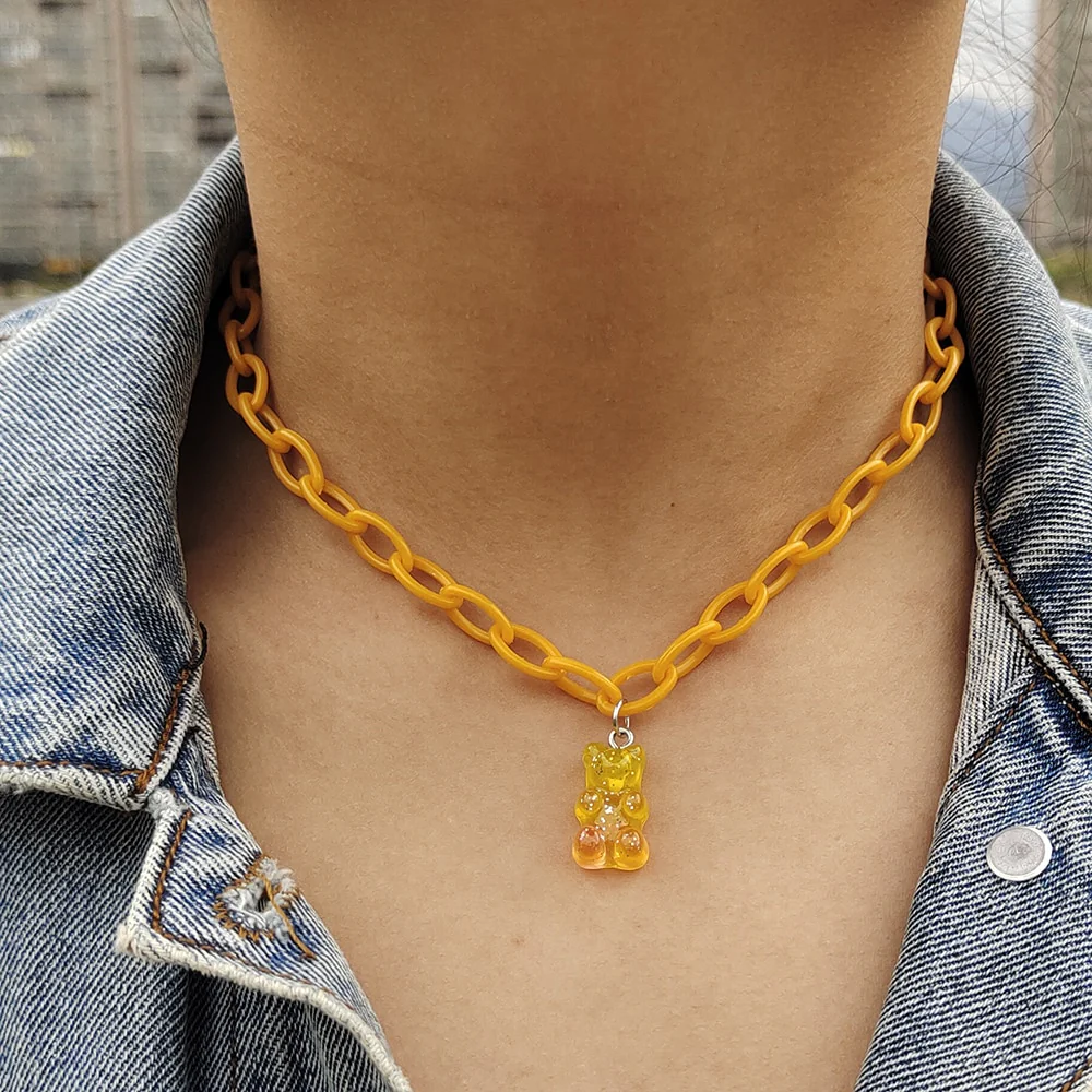 Egirl Kawaii Gummy Bear Acrylic Necklace - Image 3