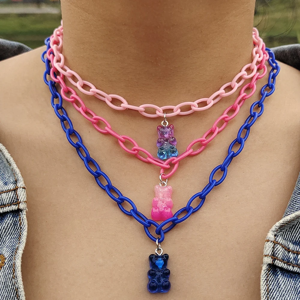 Egirl Kawaii Gummy Bear Acrylic Necklace - Image 30