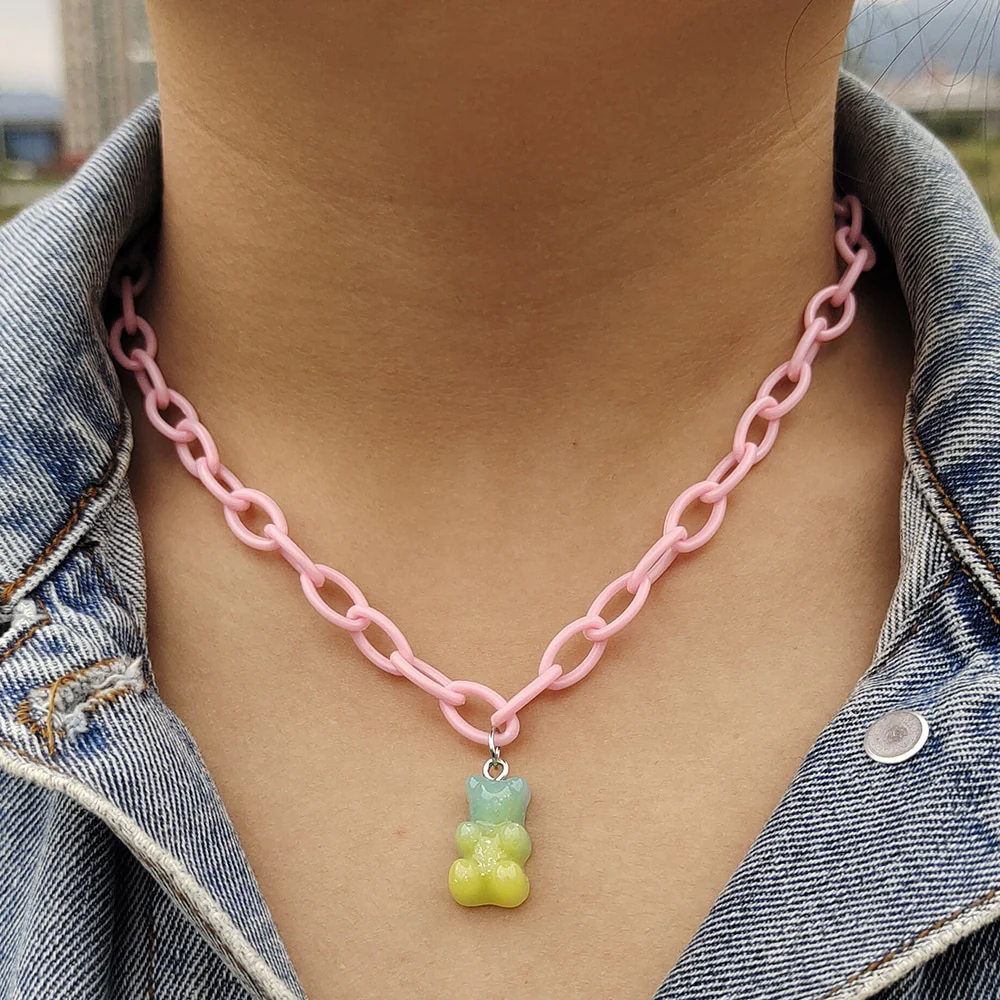 Egirl Kawaii Gummy Bear Acrylic Necklace - Image 4