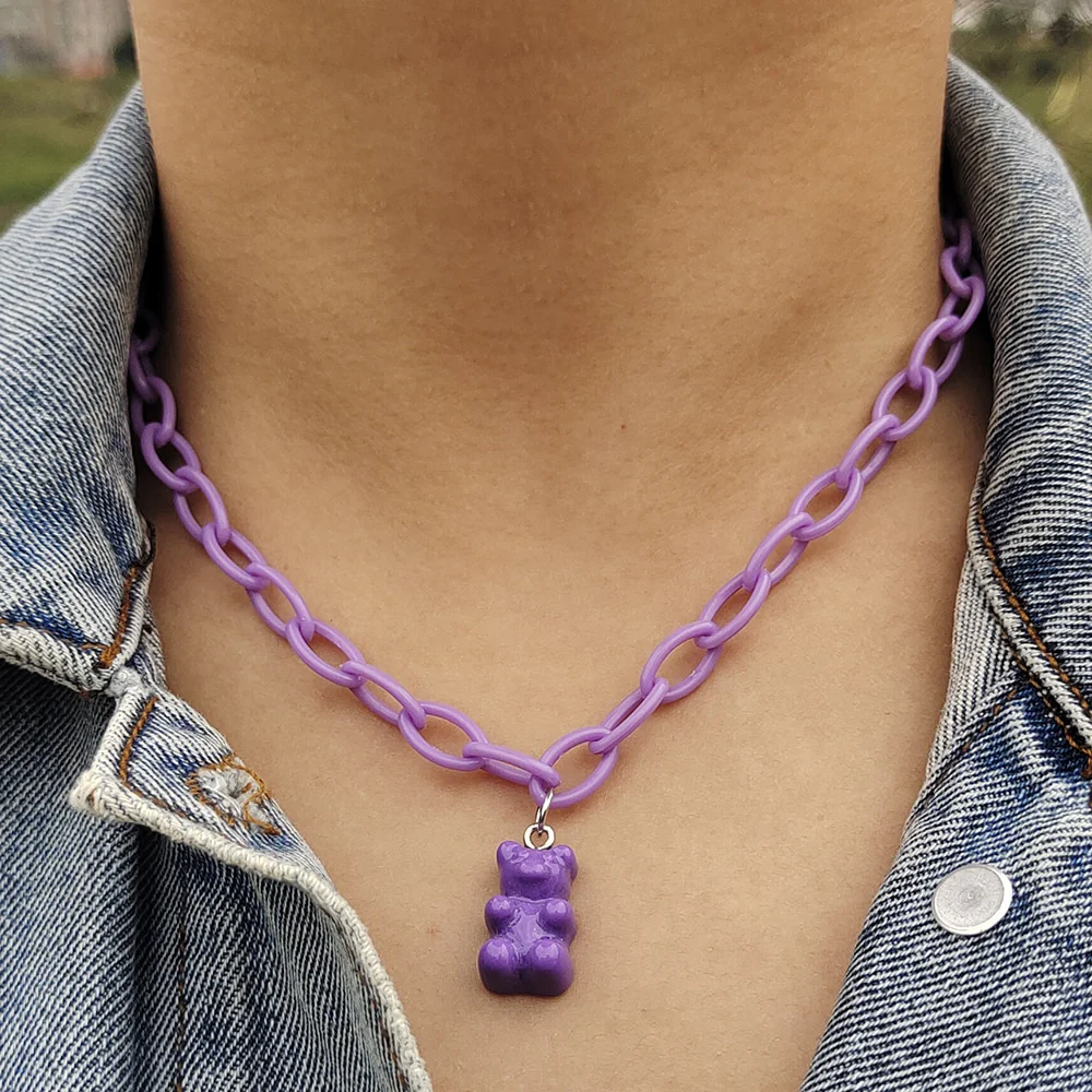 Egirl Kawaii Gummy Bear Acrylic Necklace - Image 6
