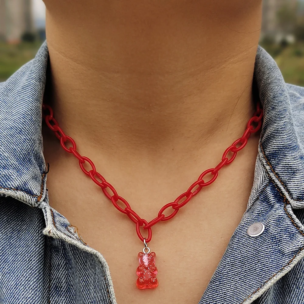 Egirl Kawaii Gummy Bear Acrylic Necklace - Image 7