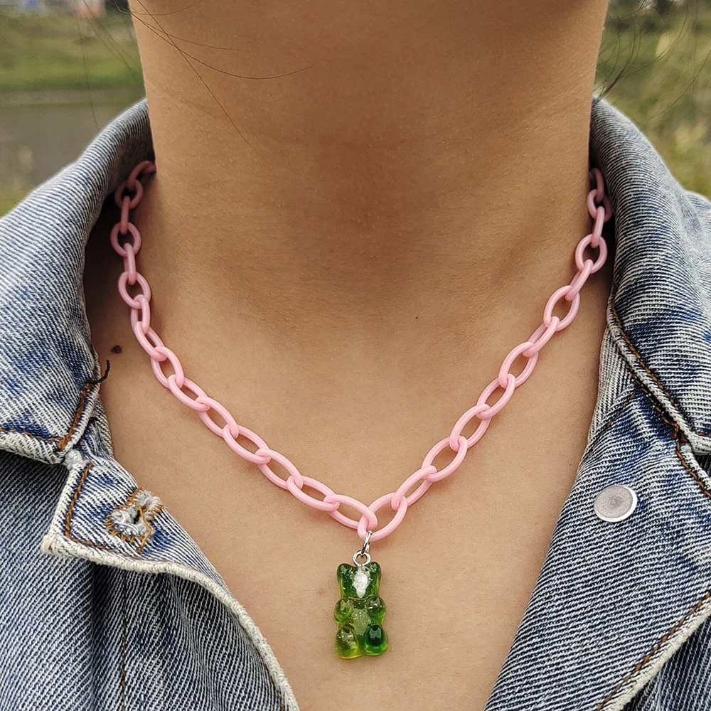 Egirl Kawaii Gummy Bear Acrylic Necklace - Image 8