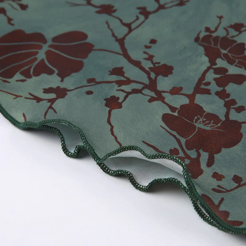 Fairy Grunge Green Floral Midi Skirt - Image 13