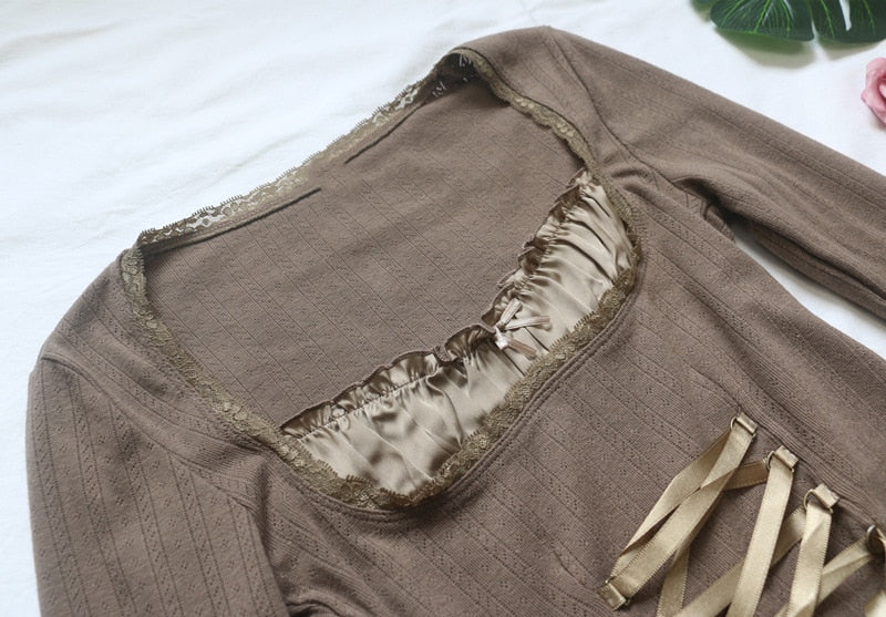 Fairy Grunge Long Sleeve Milkmaid Top - Image 7