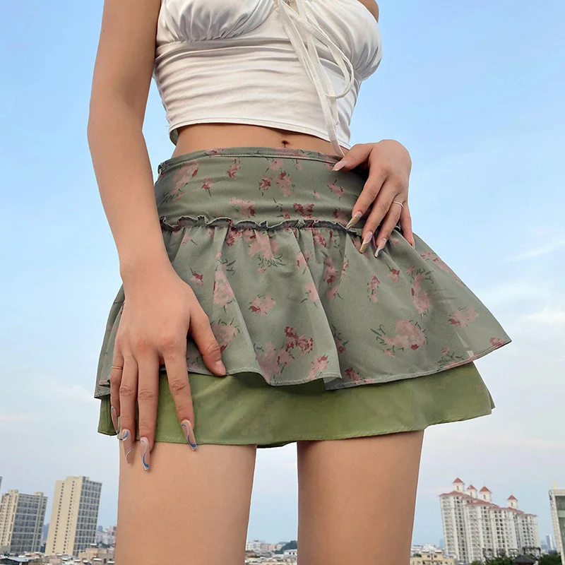 Fairycore Fairy Grunge Double Layer Skirt - Image 5
