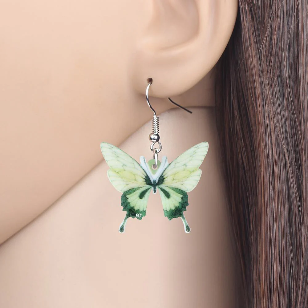 Fairycore Green Butterfly Earrings - Image 3