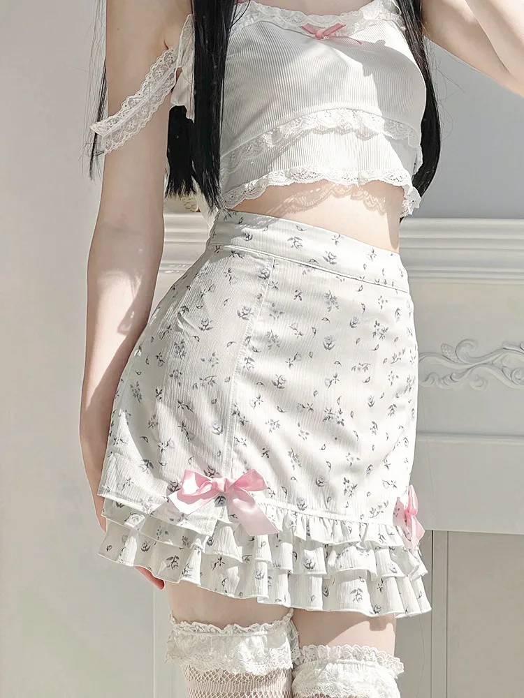 Floral Ruffle Mini Skirt - Image 2