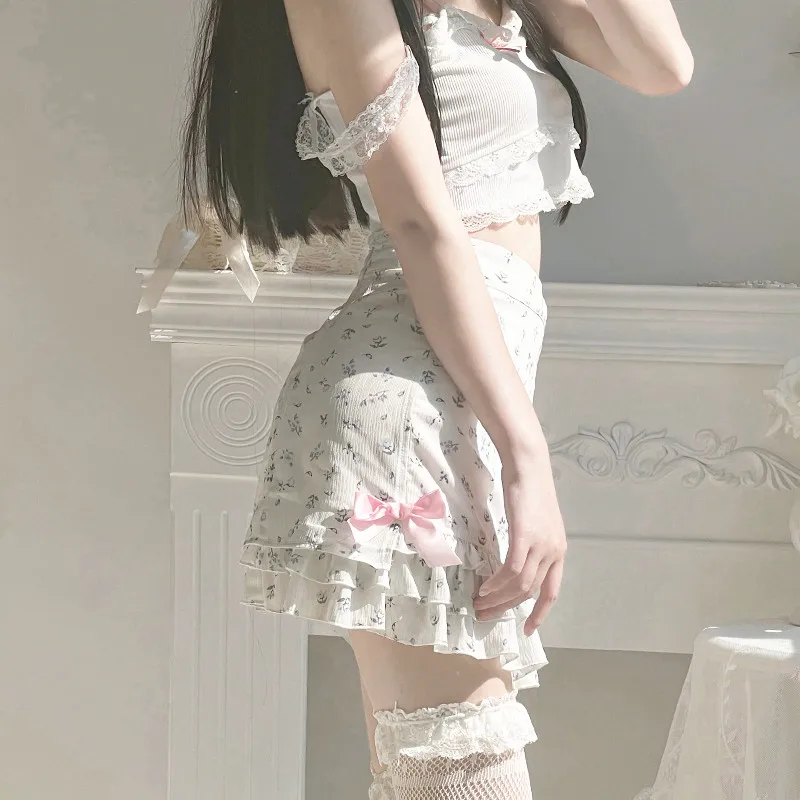 Floral Ruffle Mini Skirt - Image 9