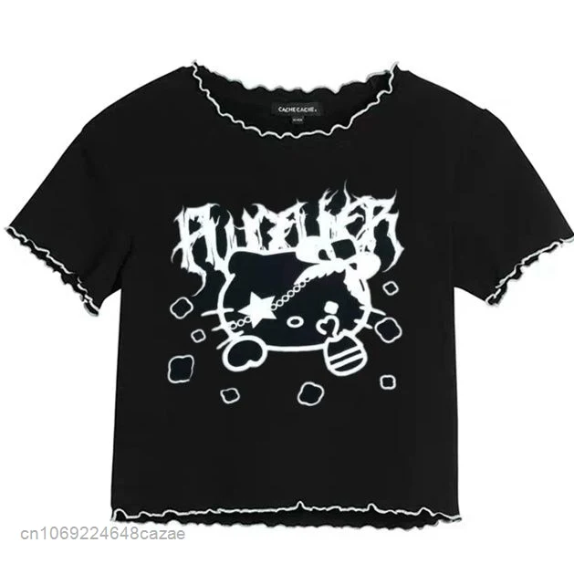 Goth Metal Kitty Crop Top - Image 4