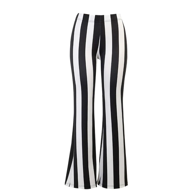 Gothic Striped High Waist Flare Pants - Image 5