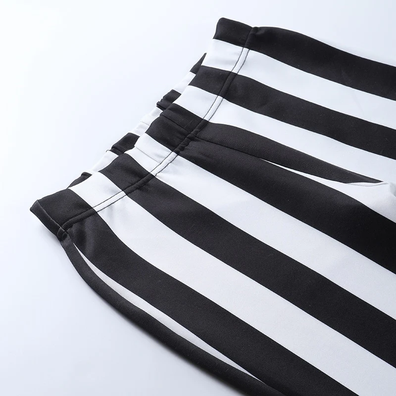 Gothic Striped High Waist Flare Pants - Image 7